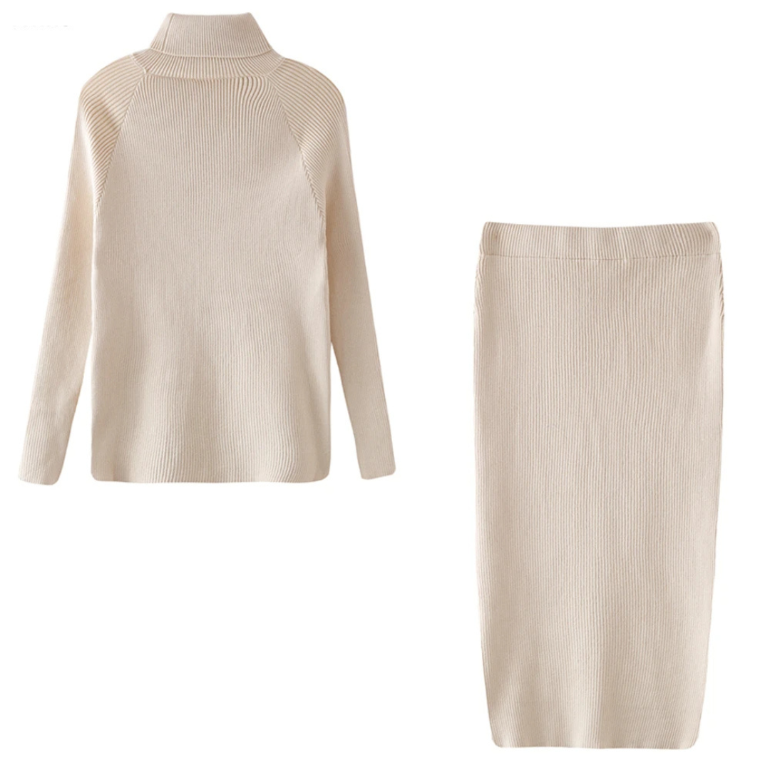 Conjunto Gola Alta com Saia Midi