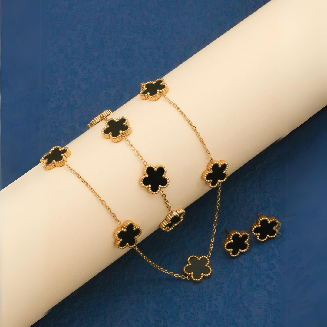 Conjunto de Jóias Flores Boêmia