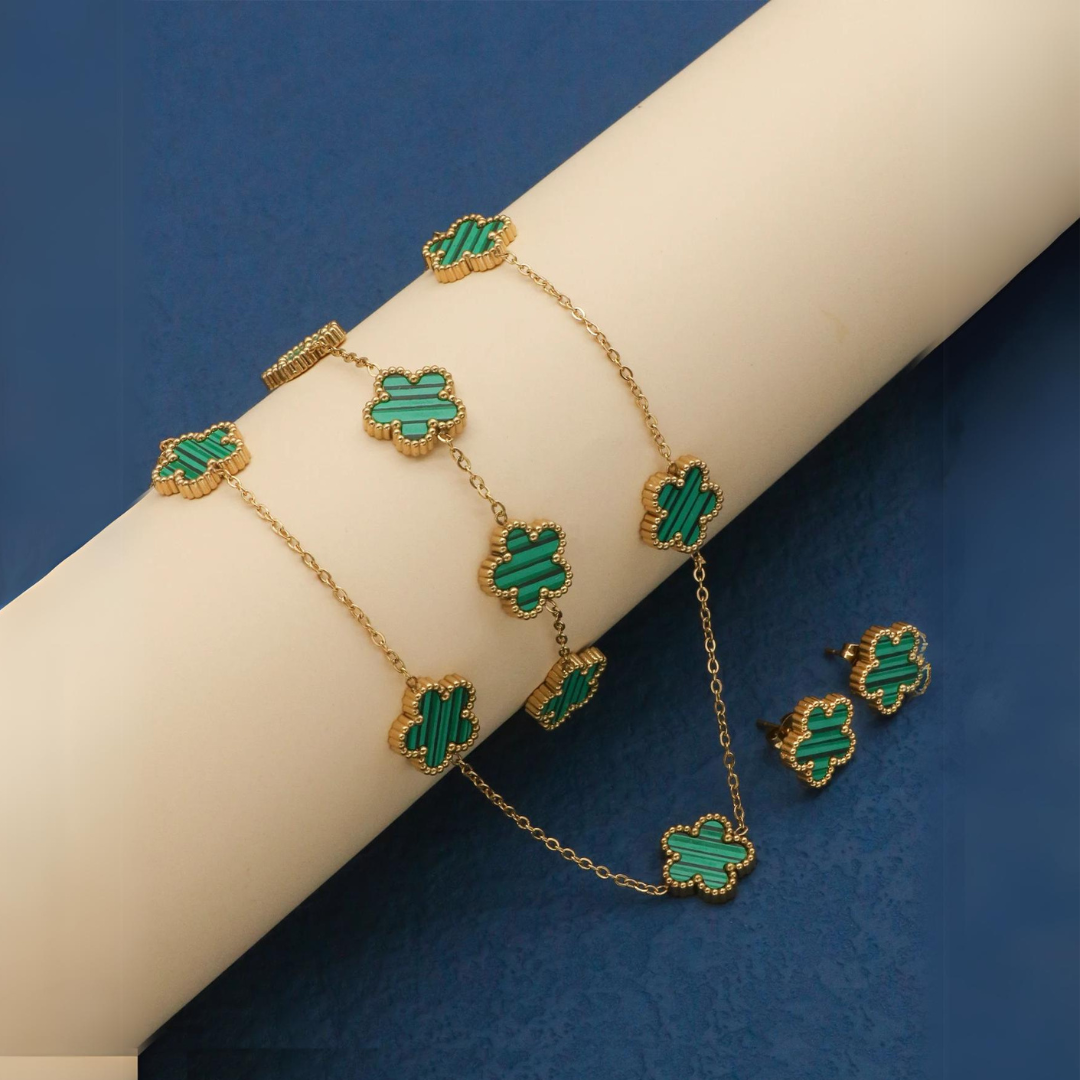 Conjunto de Jóias Flores Boêmia