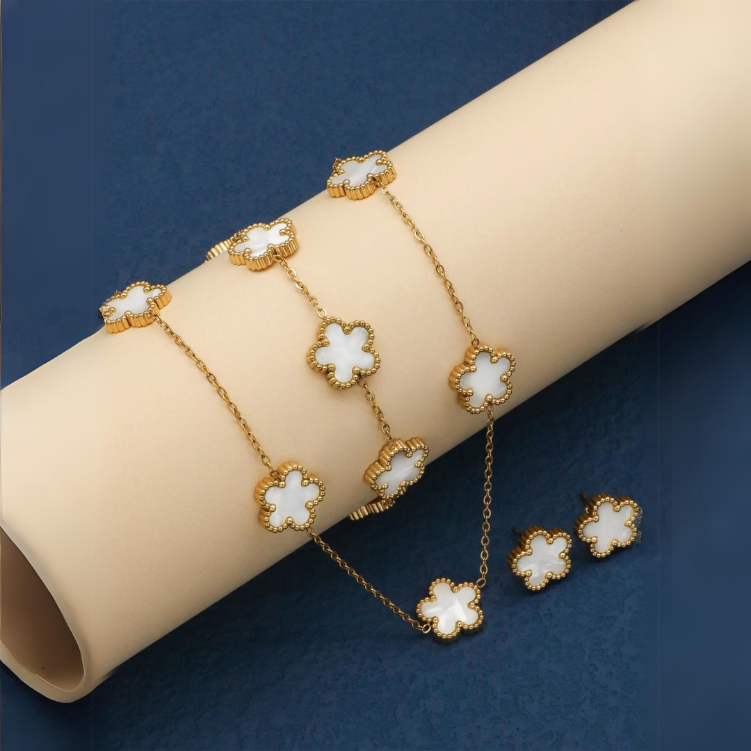 Conjunto de Jóias Flores Boêmia