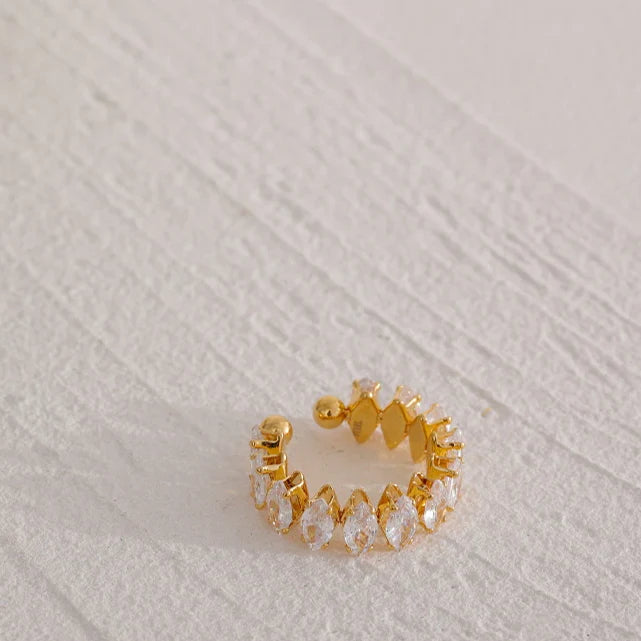 Anel Ajustável com Zircônias Cúbicas