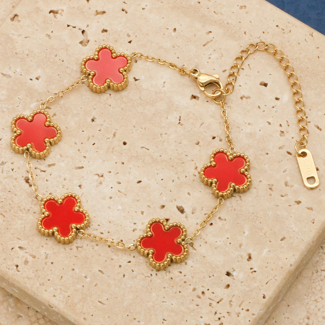 Conjunto de Jóias Flores Boêmia