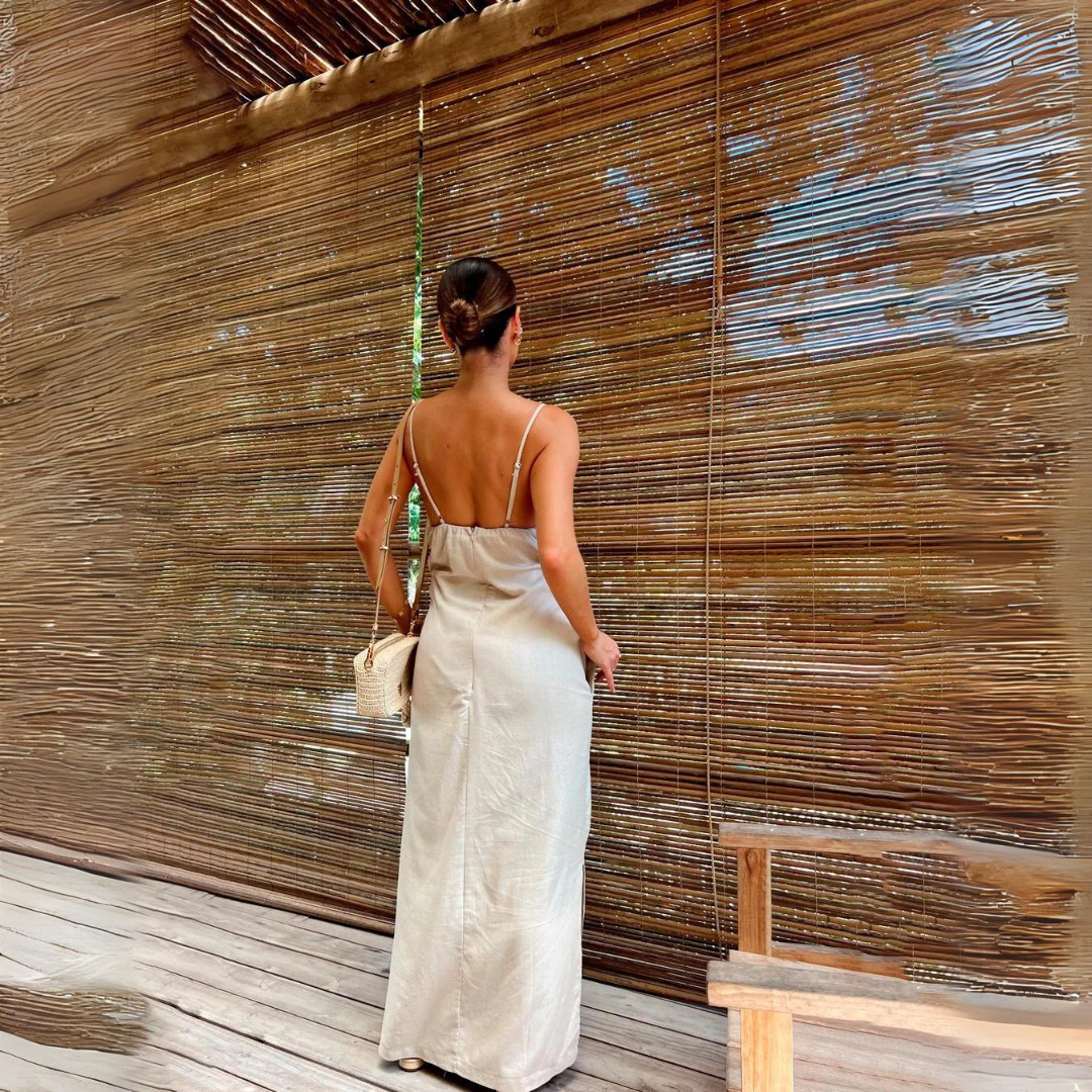 Vestido Midi Flor de Linho