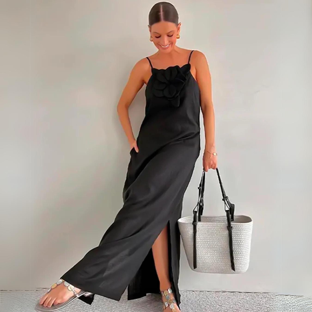 Vestido Midi Flor de Linho