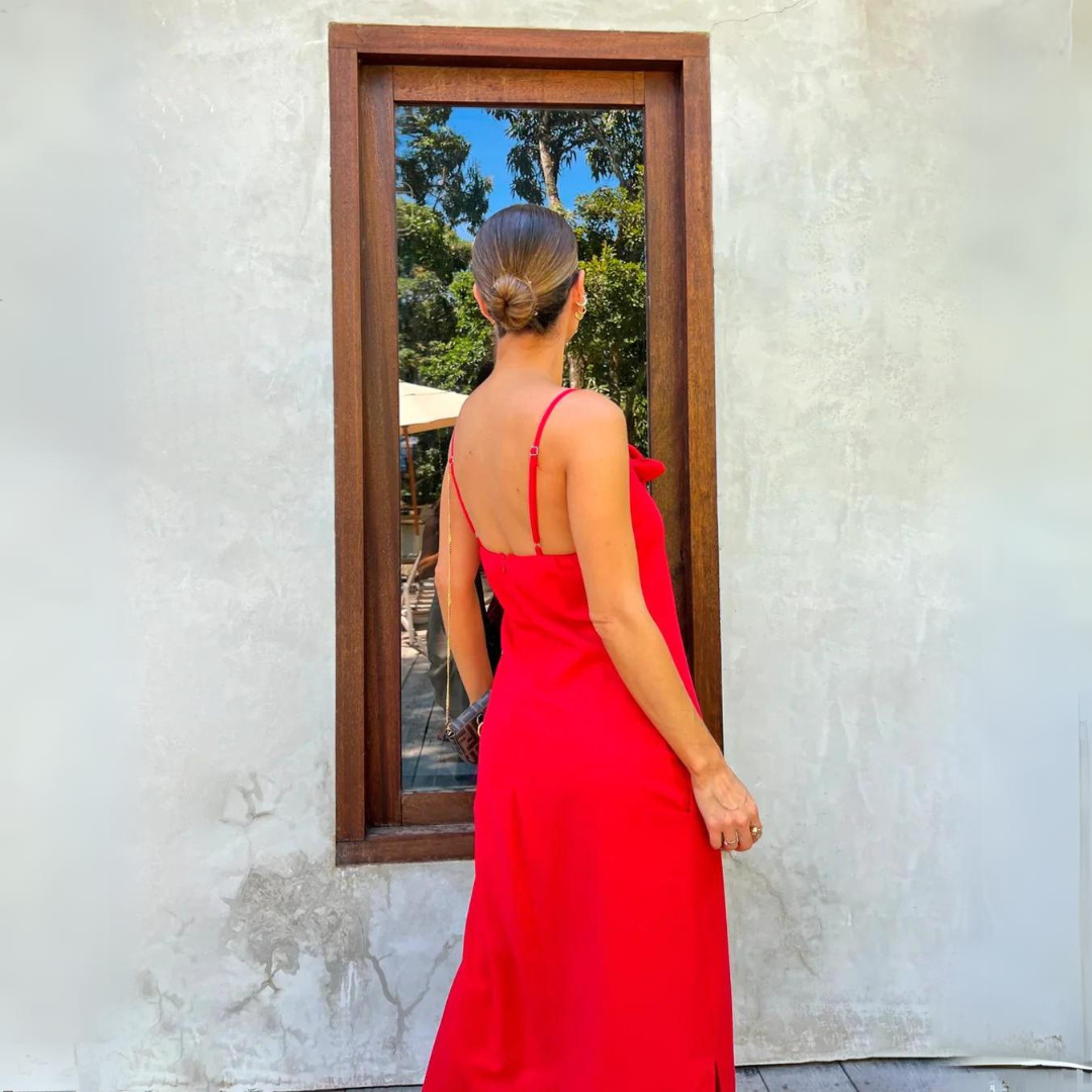 Vestido Midi Flor de Linho