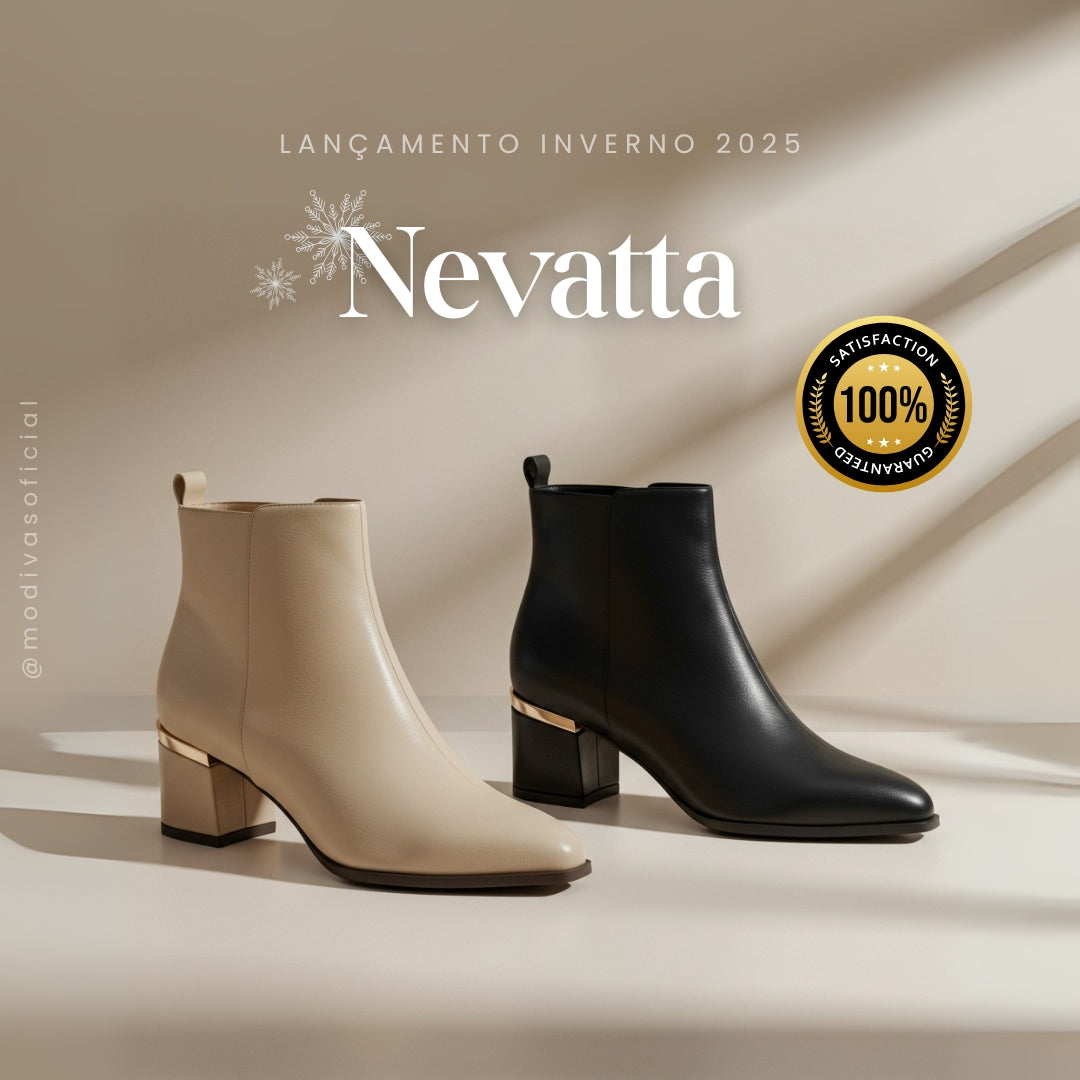 Bota Cano Curto Nevatta em Couro Sintético - LANÇAMENTO INVERNO 2025