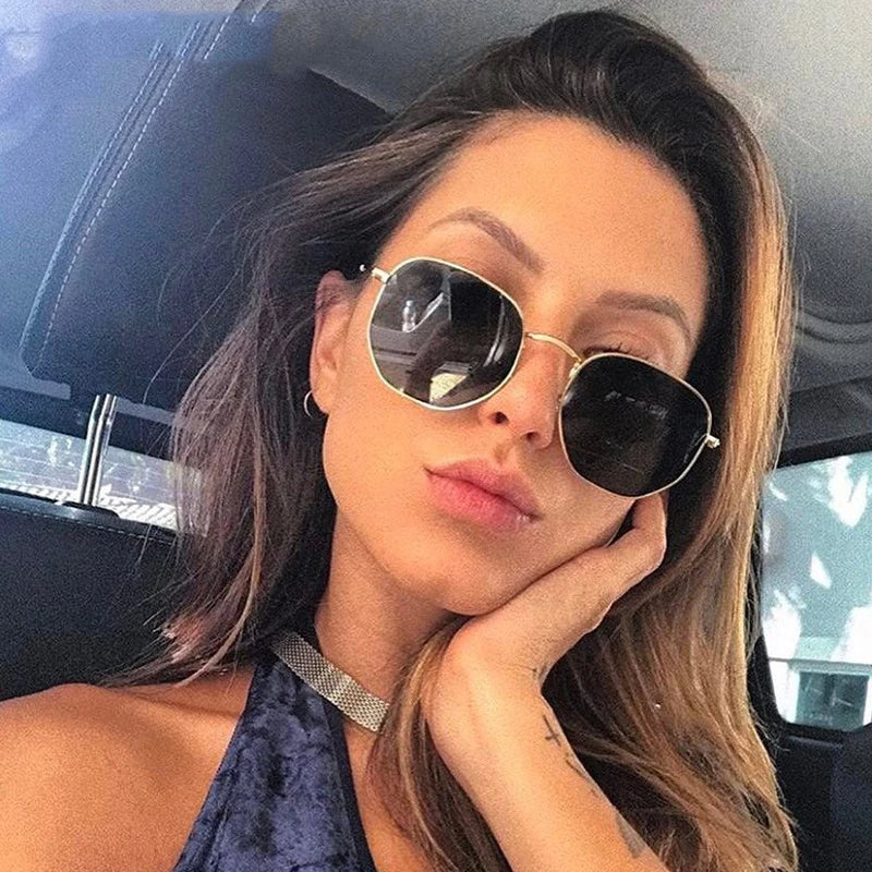 Óculos de Sol Vintage Hexágonal