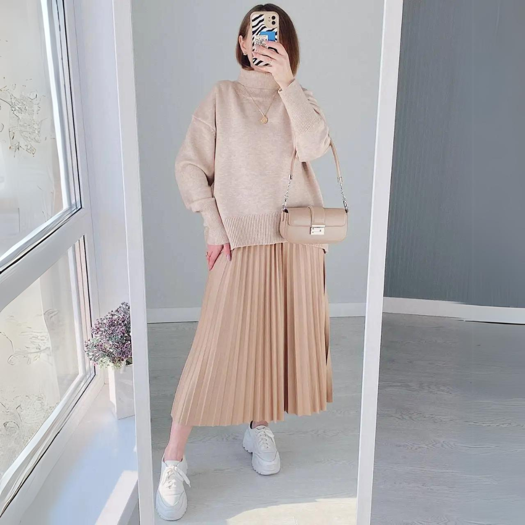 Saia Midi Plissada Vintage