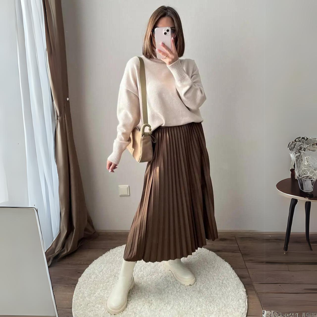 Saia Midi Plissada Vintage