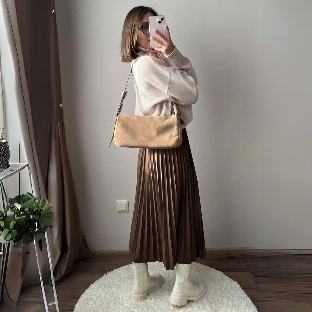 Saia Midi Plissada Vintage