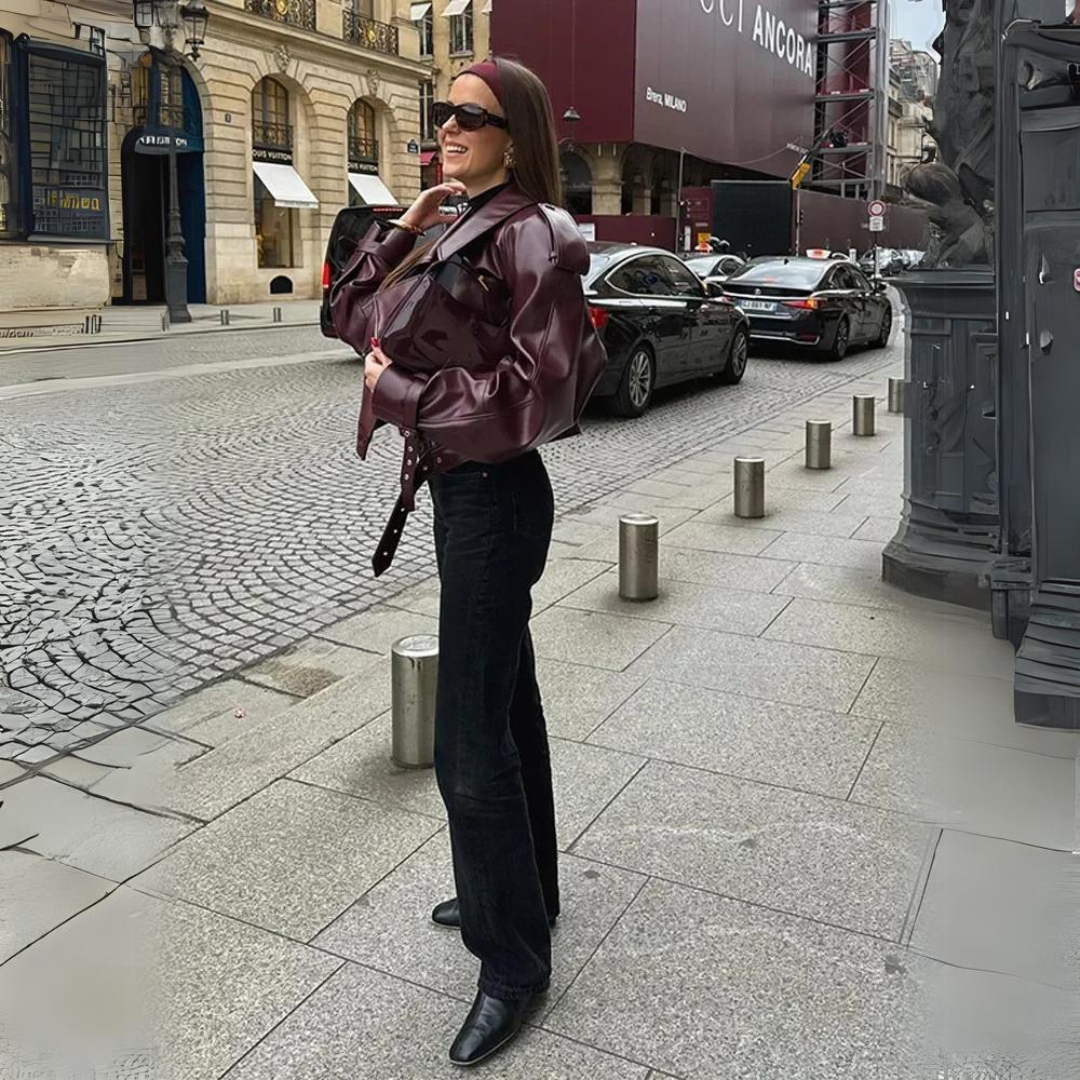 Jaqueta de Couro Modern Cherry