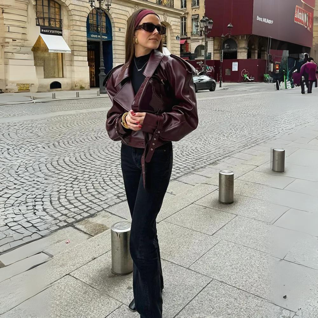 Jaqueta de Couro Modern Cherry