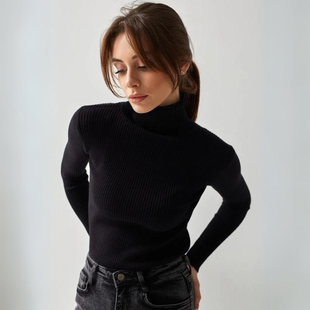 Suéter Gola Alta Canelado