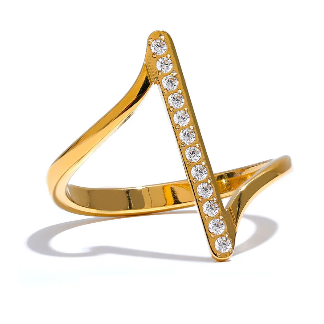 Anel Simple Line com Zircônias