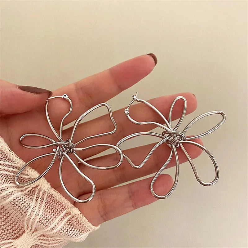 Brincos de Flores em Aço Inoxidável