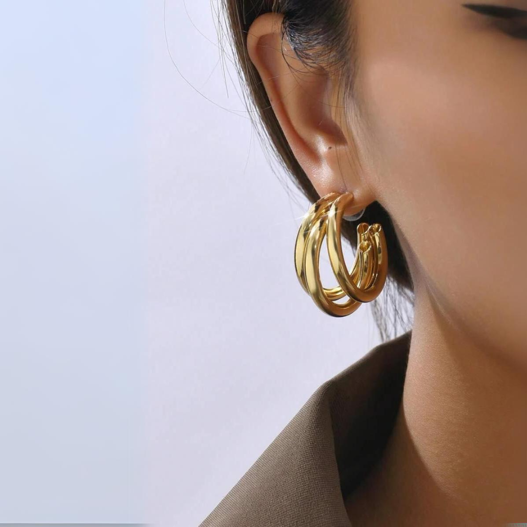 Brinco de Argola Folheado a Ouro 18K