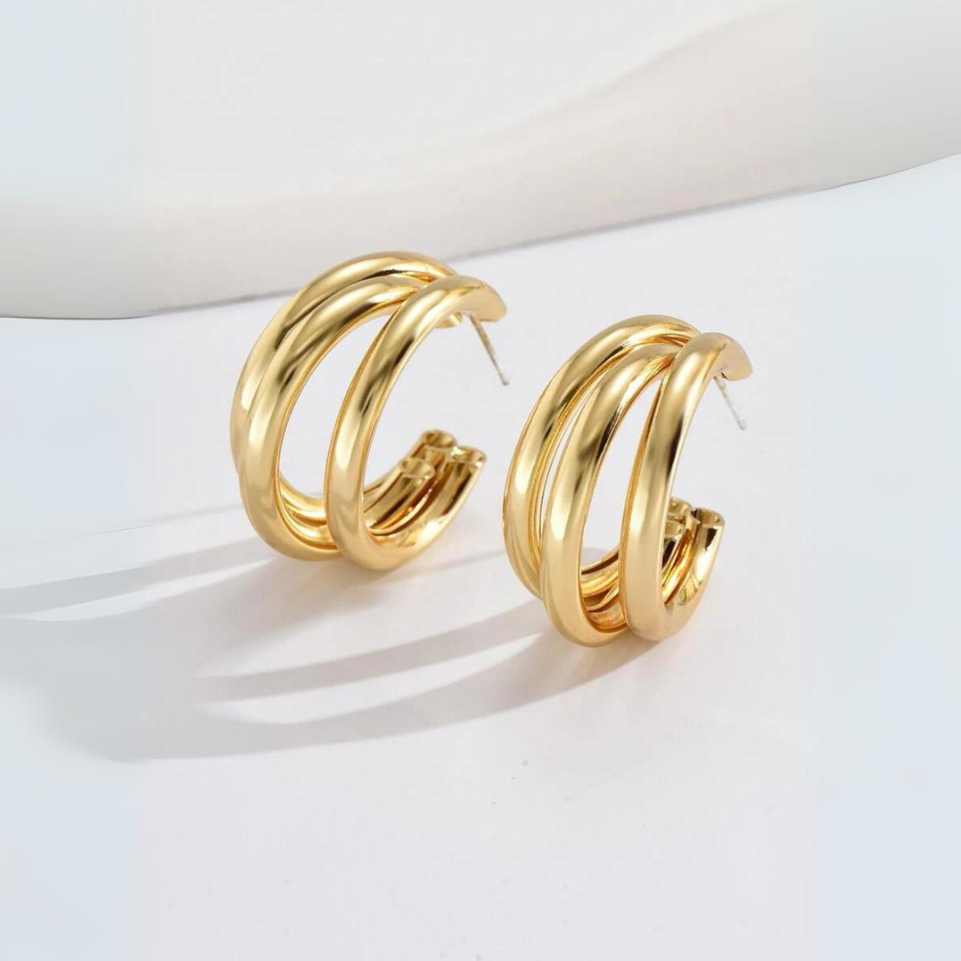 Brinco de Argola Folheado a Ouro 18K