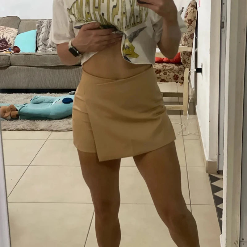 Short Saia Alfaiataria Cintura Alta