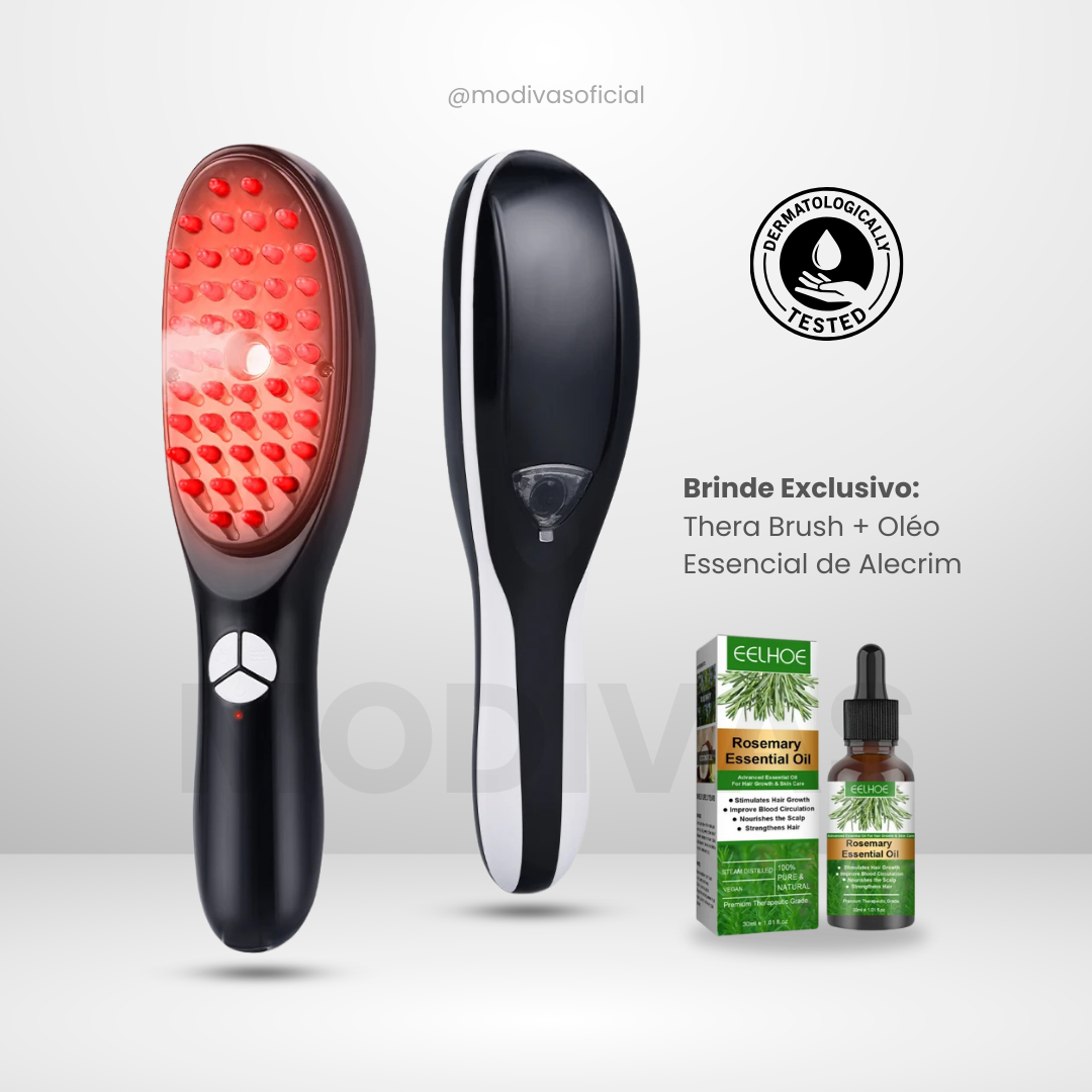 Escova Thera Brush™ 4 em 1 Terapia Capilar + BRINDE EXCLUSIVO