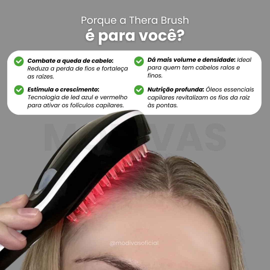 Escova Thera Brush™ 4 em 1 Terapia Capilar + BRINDE EXCLUSIVO