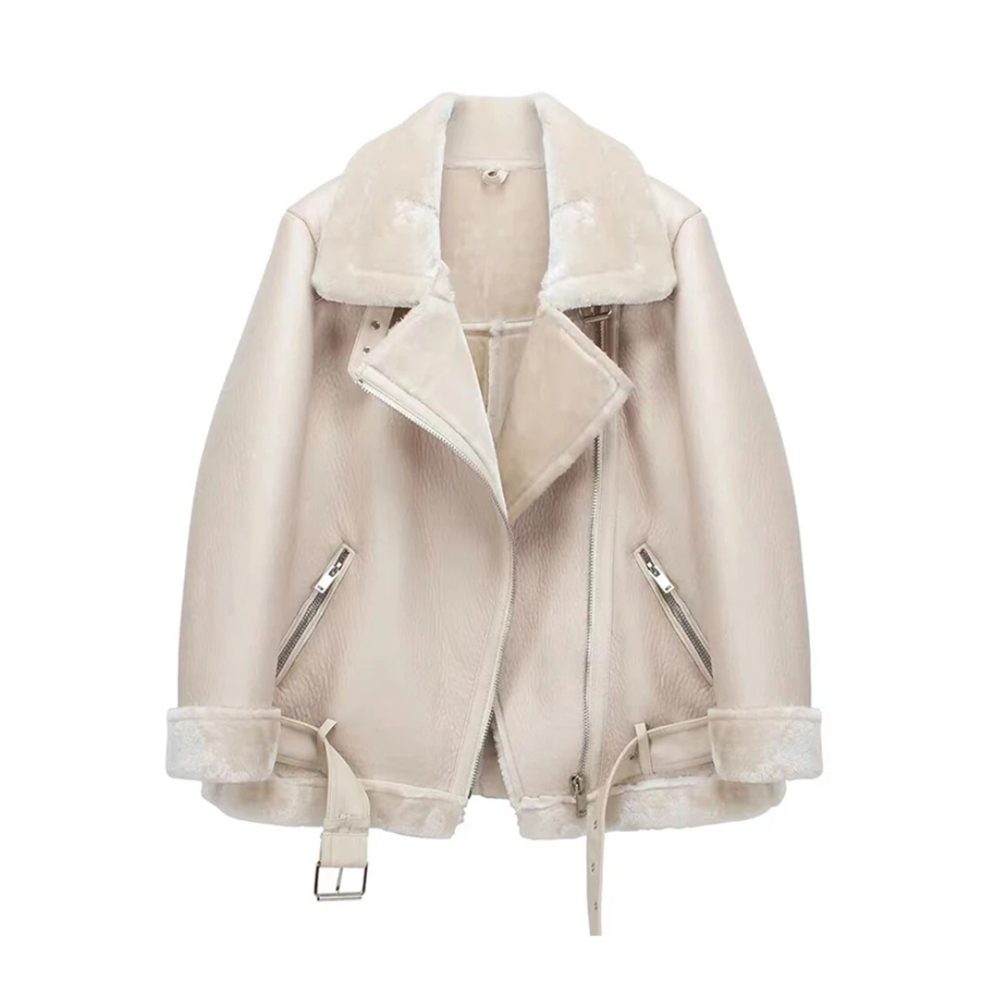 Jaqueta de Couro Feminina Forrada com Lã