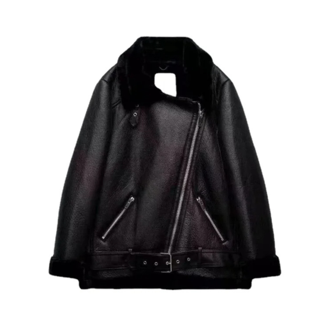 Jaqueta de Couro Feminina Forrada com Lã