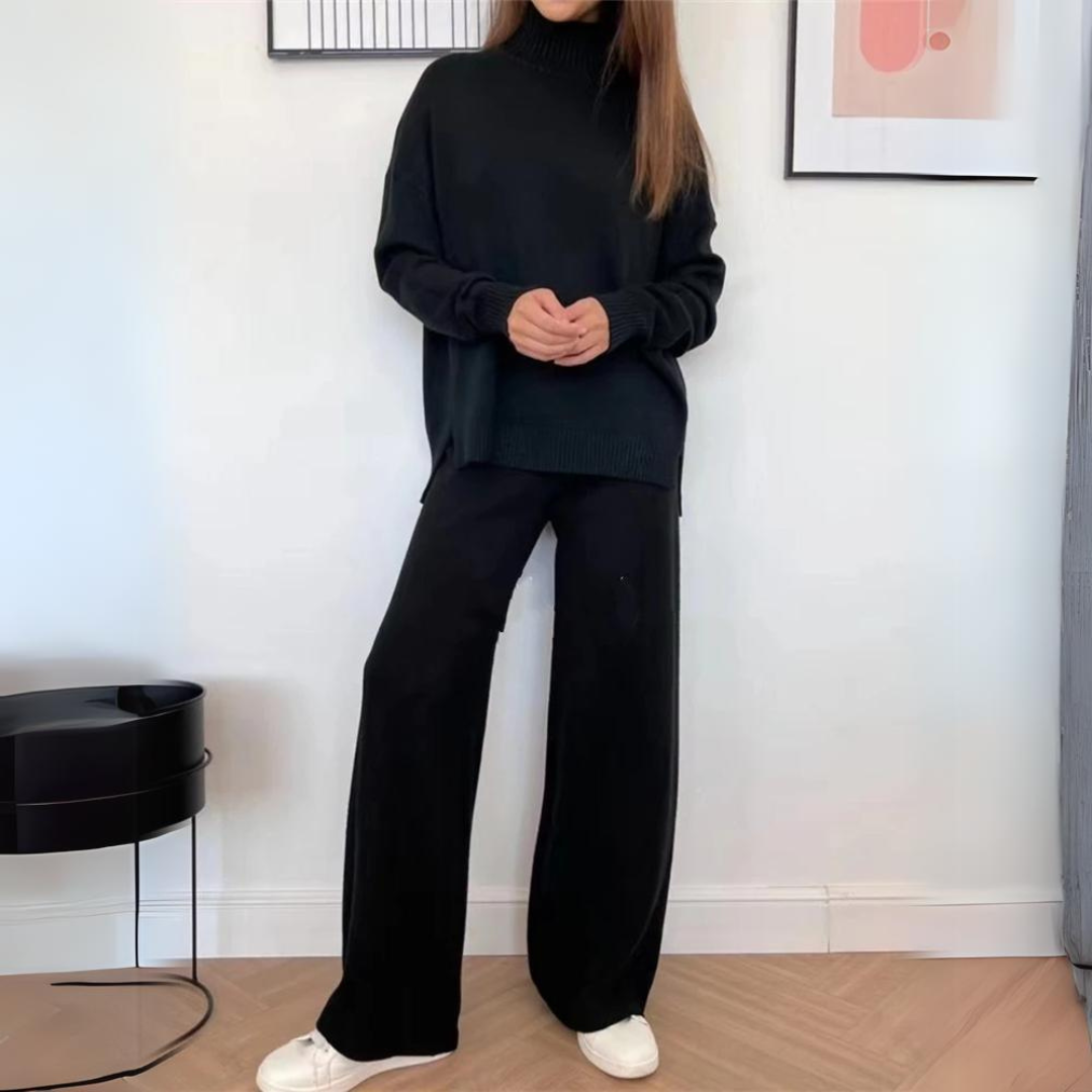 Conjunto Feminino de Malha com Gola Alta