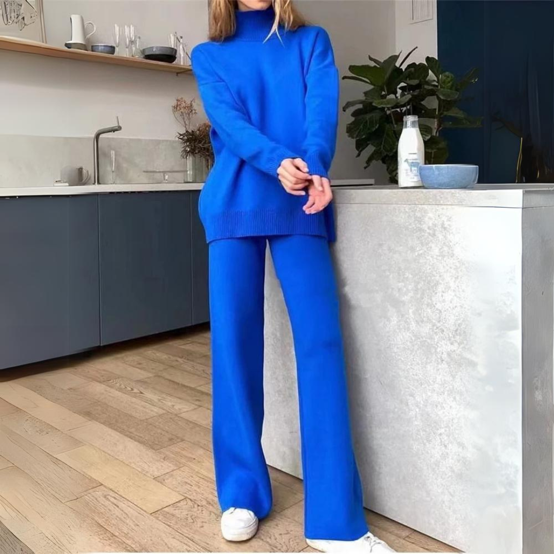 Conjunto Feminino de Malha com Gola Alta