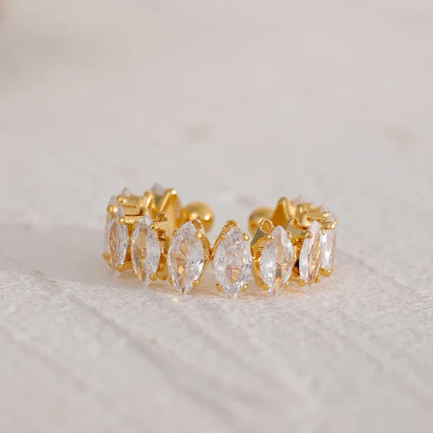 Anel Ajustável com Zircônias Cúbicas