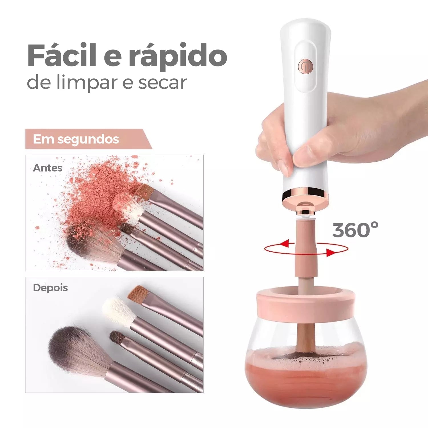 Higienizador de Pincéis de Maquiagem Recarregável - Simple Clean™
