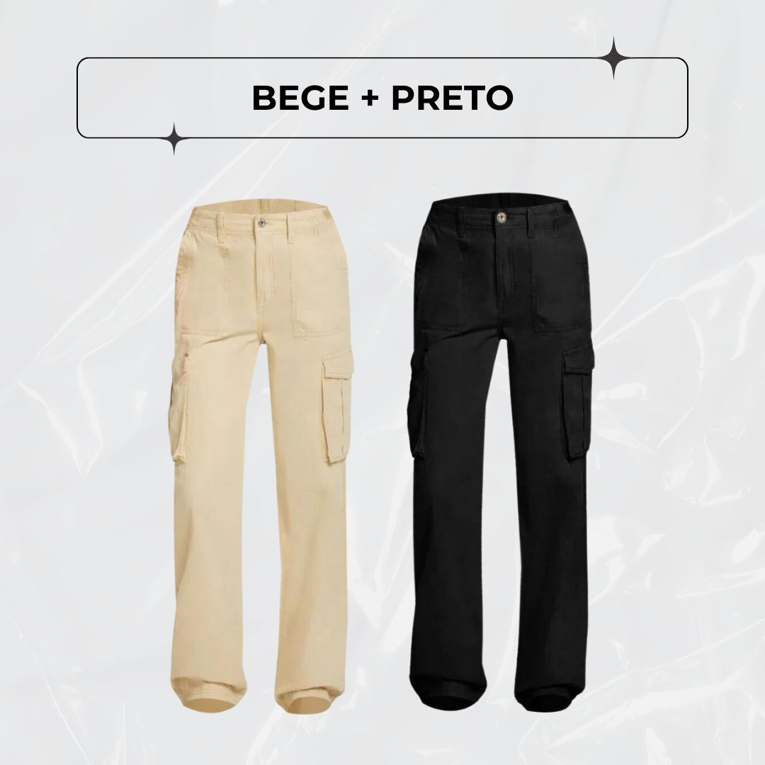 Calça Cargo Ajustável Curve Perfect - PAGUE 1, LEVE 2!