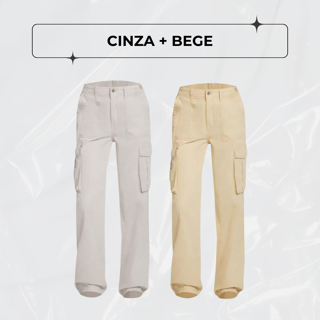 Calça Cargo Ajustável Curve Perfect - PAGUE 1, LEVE 2!