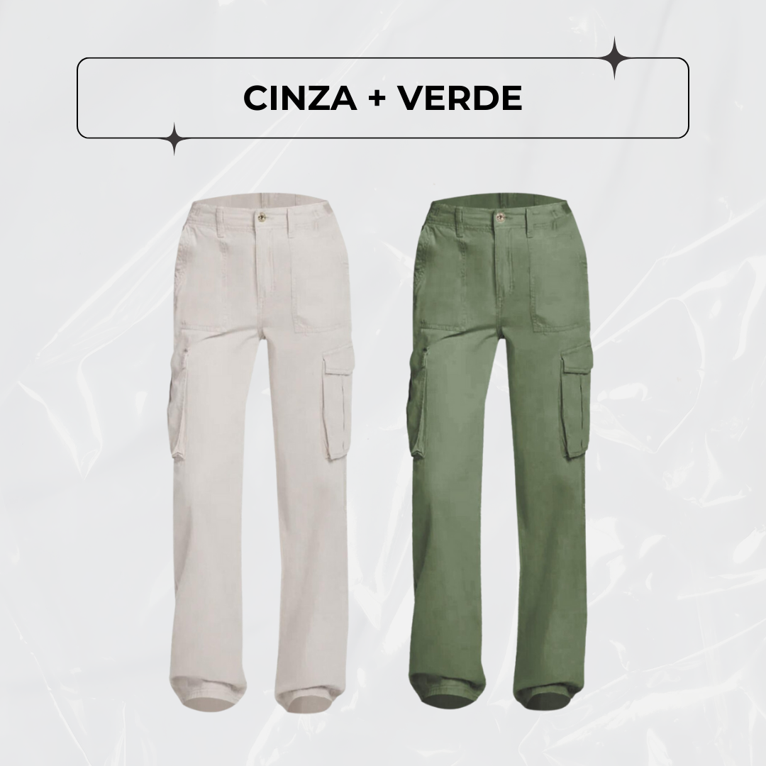 Calça Cargo Ajustável Curve Perfect - PAGUE 1, LEVE 2!