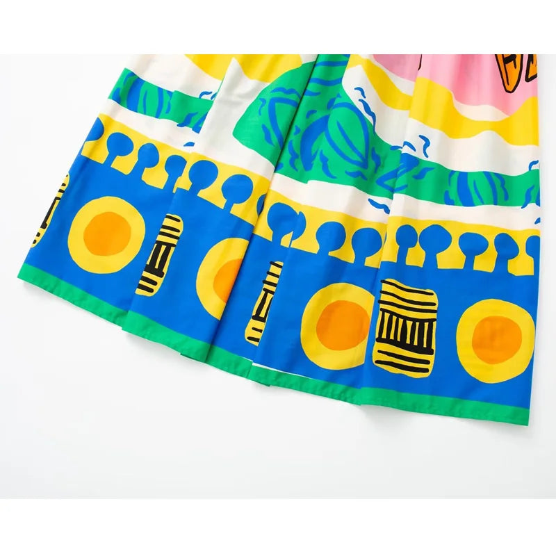 Conjunto Feminino com Saia Midi Boho Printed