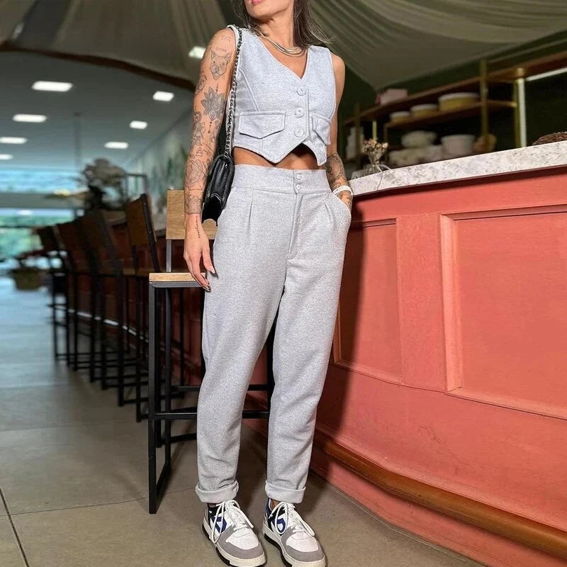 Conjunto Moletinho com Colete sem Mangas