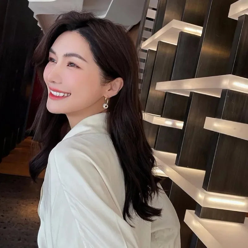 Brinco Argola com Pedra em Cristal