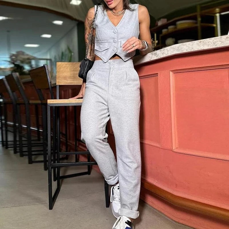 Conjunto Moletinho com Colete sem Mangas