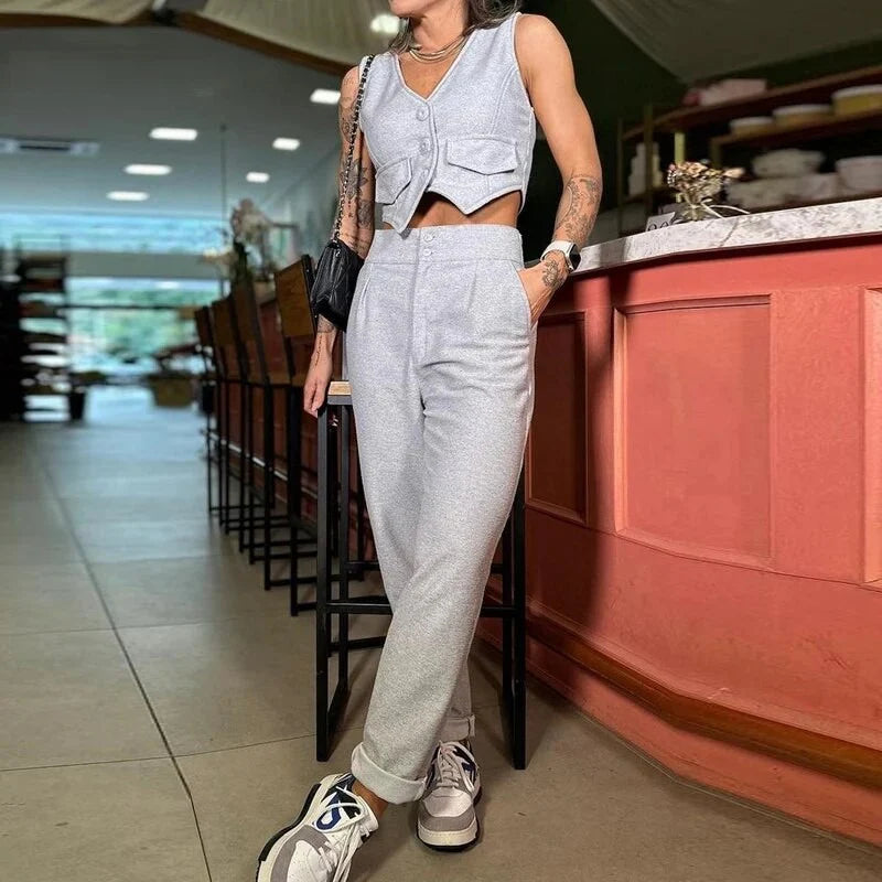 Conjunto Moletinho com Colete sem Mangas