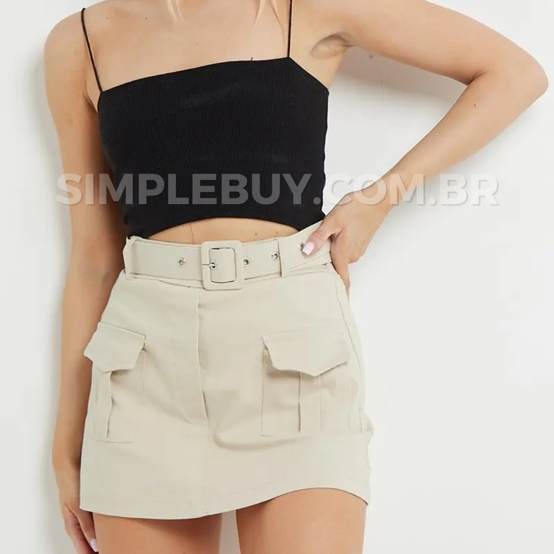 Short Saia Cargo com Cinto Mariana
