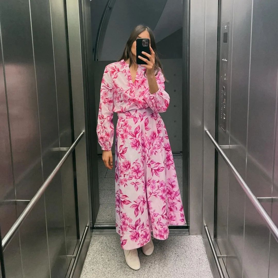 Conjunto com Saia Midi Floral