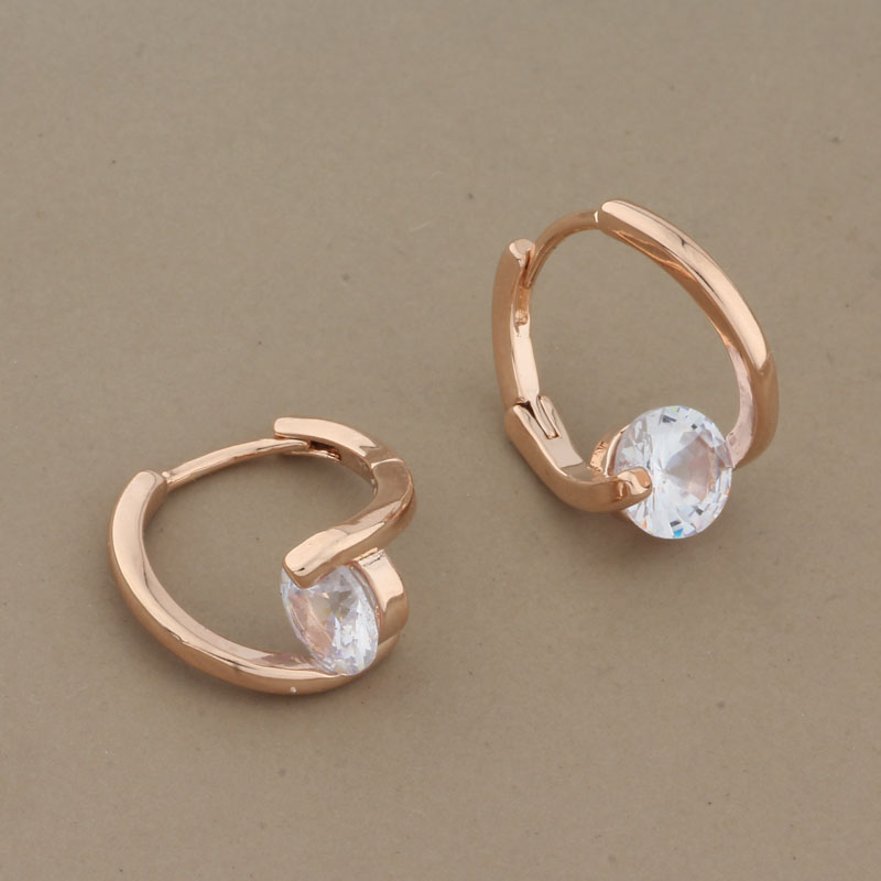 Brinco Argolinha com Pedra Zircônia