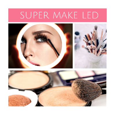 Espelho LED para Maquiagem + Carregador de Celular - Super Make LED