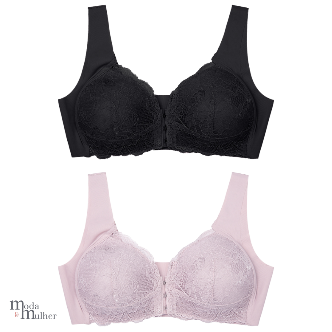 Sutiã com Fecho Frontal em Renda