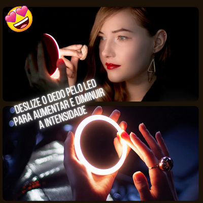 Espelho LED para Maquiagem + Carregador de Celular - Super Make LED