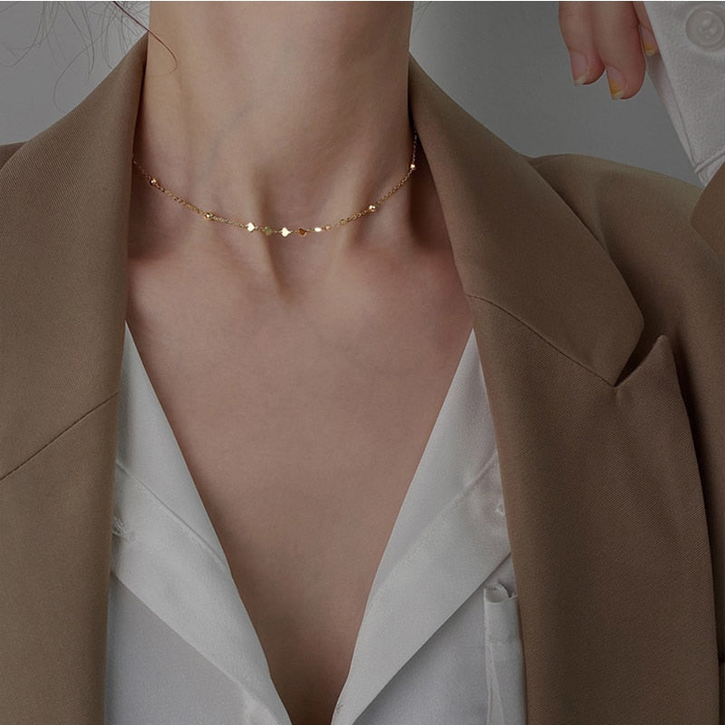 Colar Esterlina com Corações em Prata 925