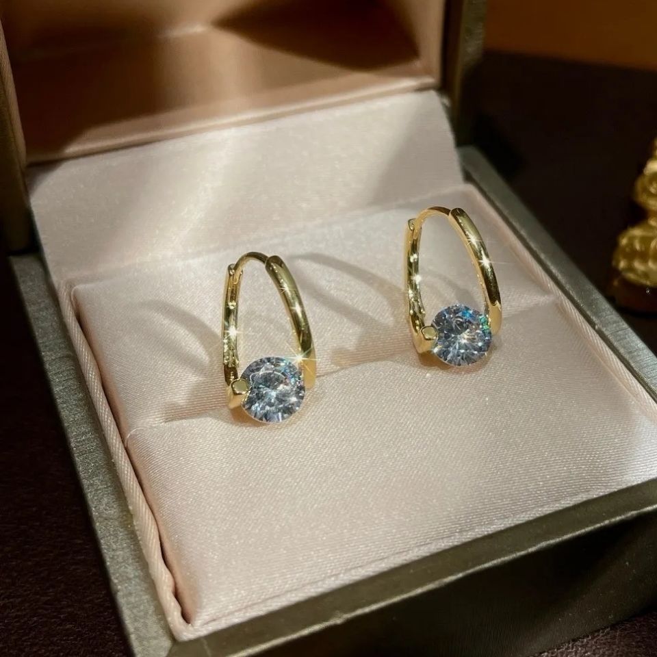 Brinco Argolinha com Pedra Zircônia