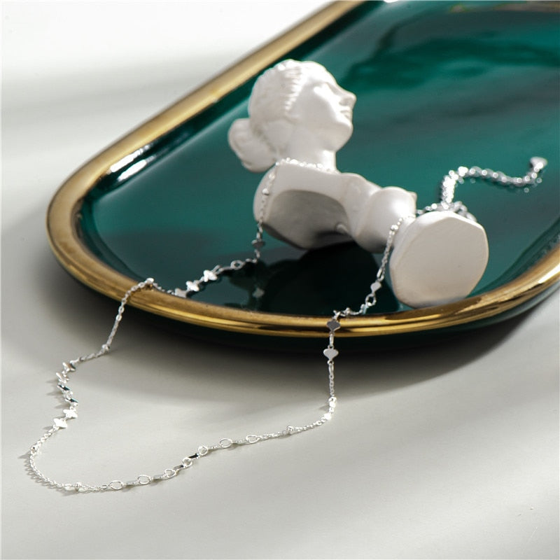 Colar Esterlina com Corações em Prata 925