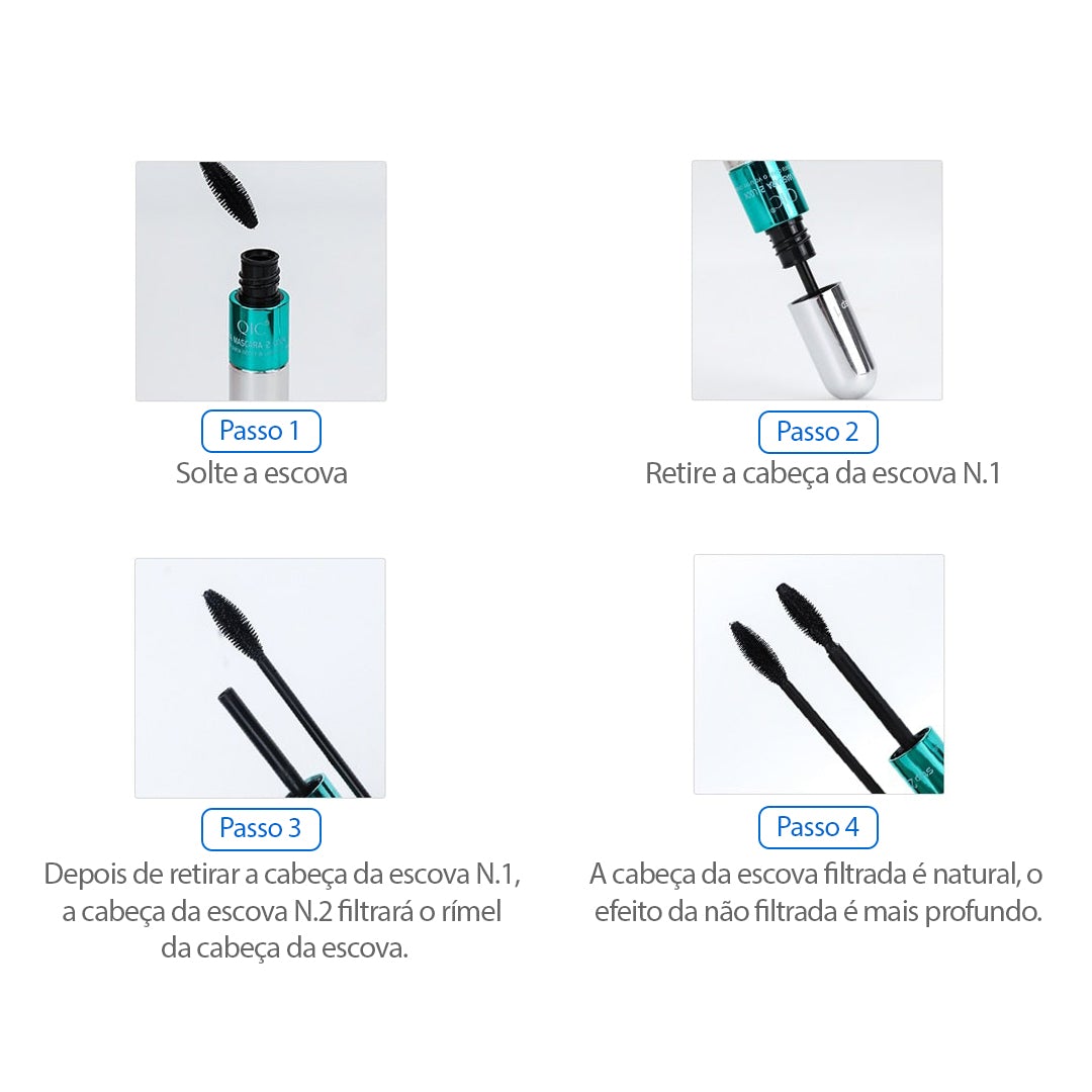 Máscara de Cílios 2 em 1 QIC 3D