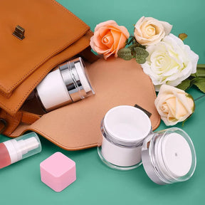 Potes para Skincare e Colher de Plástico