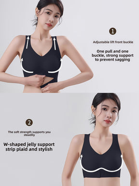 1pc Women'S Seamless Underwear with Removable Pads - Adjustable Posture Corrector, High Support, Wireless Comfort, Elegant Solid Color, Comfortable Everyday Bra with Cross Strap Detail, Everyday Comfort Bra|Elegant Design|Hig